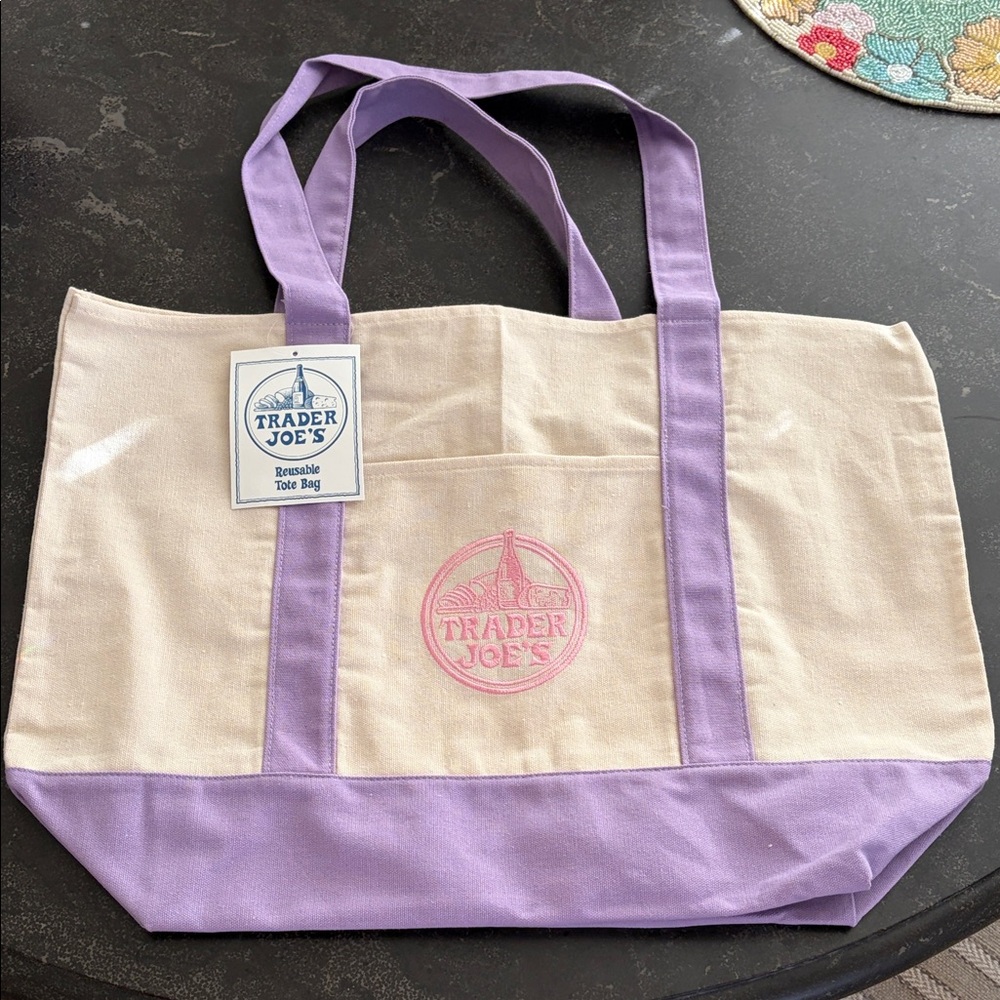 Trader Joe’s Large Lavender Canvas Tote Bag